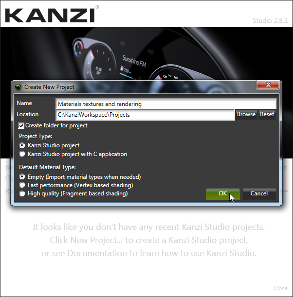 Import content and create the background texture
