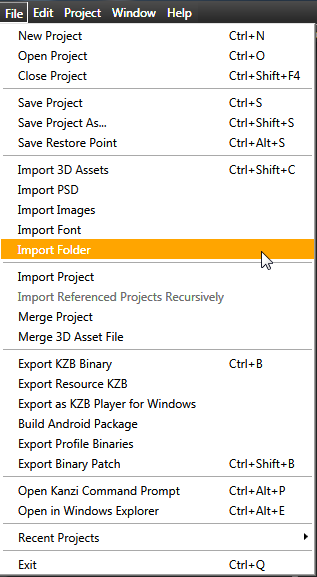Import content and create the background texture
