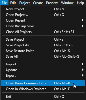 Step 1 - Create project with C++ application and print to debug console -  Kanzi framework 3.9.3 documentation