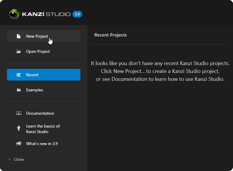 Step 1 - Create project with C++ application and print to debug console -  Kanzi framework 3.9.3 documentation