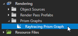 Library showing Raytracing Prism Graph under Rendering > Prism Graphs, being double-clicked.