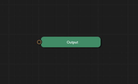 Prism editor open for Raytracing Prism Graph, showing the initial empty state with only the Output node.
