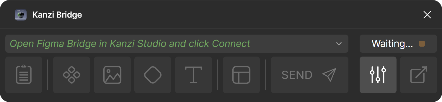 Screenshot of the Figma plugin window with regions annotated