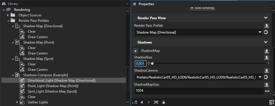 Shadow bias location.