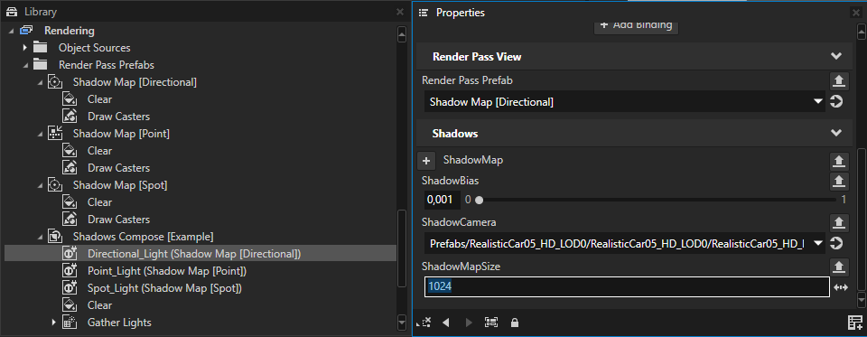 Shadow bias location.